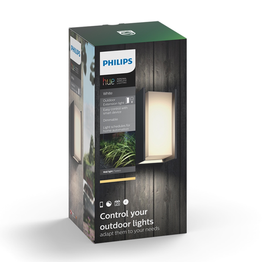 Philips - LED prigušiva spoljna zidna svetiljka Hue TURACO 1xE27/9,5W/230V IP44