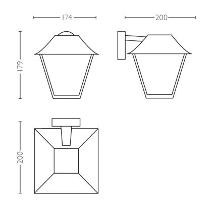 Philips - Spoljašnja zidna lampa E27/60W/230V