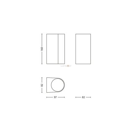 Philips 17102/86/16 - Spoljašnja zidna lampa MYGARDEN NIGHTINGALE 2xGU10/35W