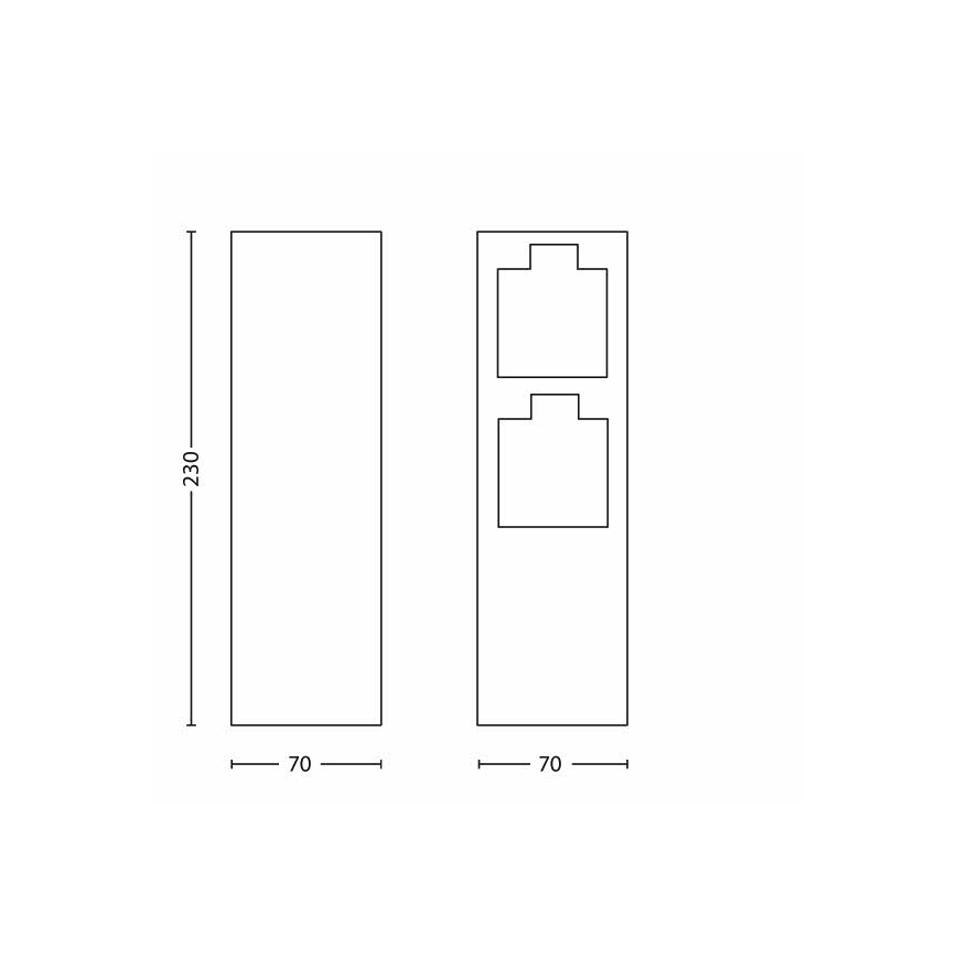Philips 17108/47/16 - Spoljni stub sa utičnicama MYGARDEN ROCK 230V IP44 SCHUKO