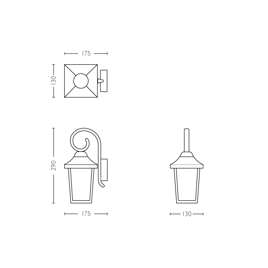 Philips - Spoljna svetiljka 1xE27/60W/230V IP44