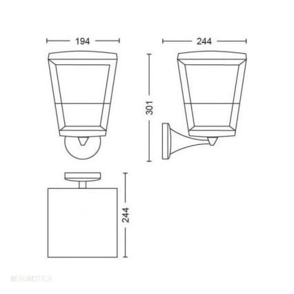 Philips - LED RGBW prigušiva spoljna zidna svetiljka Hue ECONIC LED/15W/230V IP44