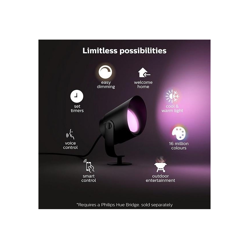 Philips - LED RGB prigušiva spoljašnja lampa Hue LILY LED/15W/230V IP65