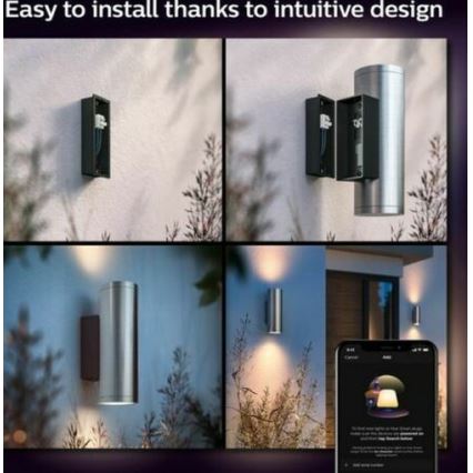 Philips - LED RGBW prigušiva spoljna zidna svetiljka Hue APPEAR 2xLED/8W/230V IP44