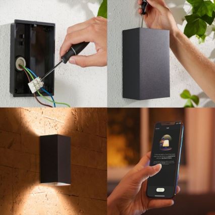 LED RGBW prigušiva spoljašnje zidno svetlo Hue RESONATE, 2x LED/8W/230V, 2000-6500K, IP44