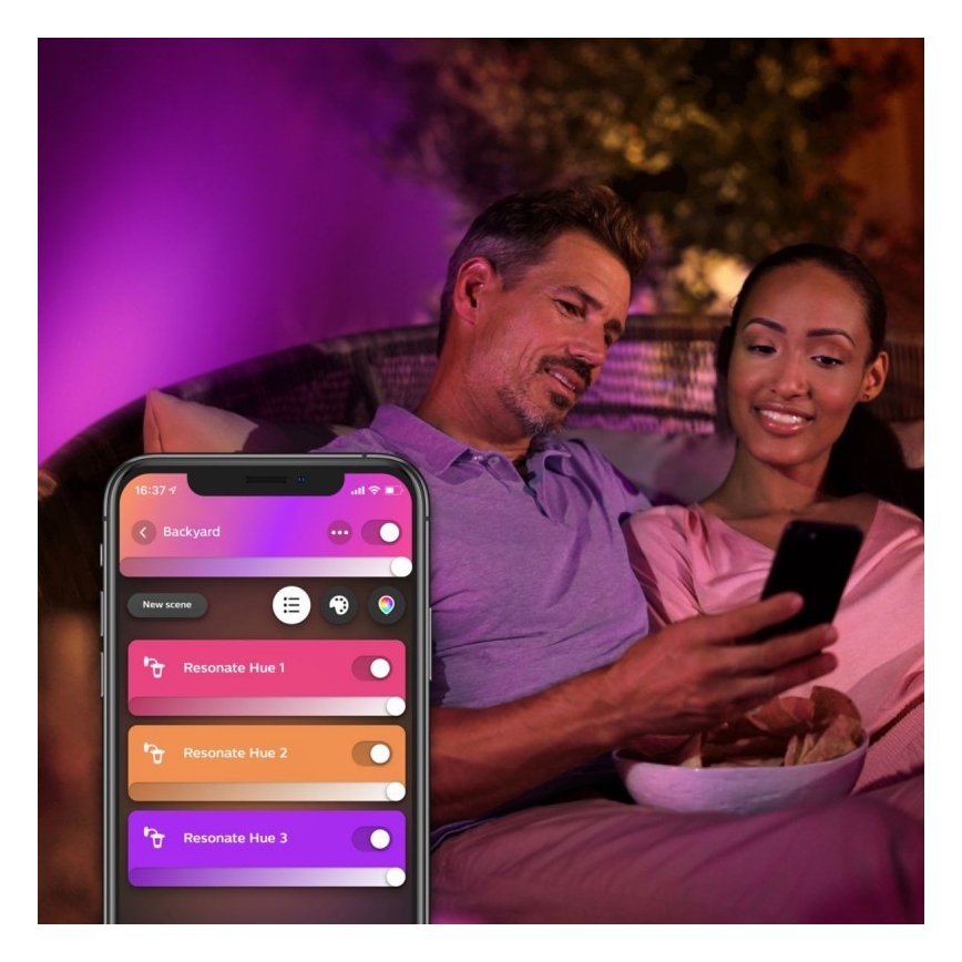 LED RGBW prigušiva spoljašnje zidno svetlo Hue RESONATE, 2x LED/8W/230V, 2000-6500K, IP44