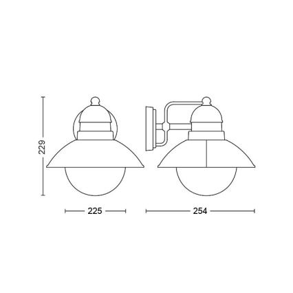 Philips - Spoljašnja zidna lampa 1xE27/60W/230V IP44