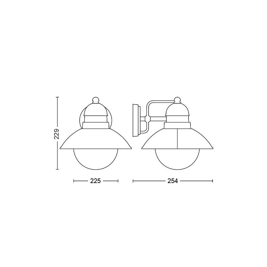 Philips - Spoljašnja zidna lampa 1xE27/60W/230V IP44
