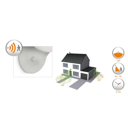 Philips 17808/87/16 - LED Solarna lampa sa senzorom za pokret i dan/noć MYGARDEN DUSK 1xLED/1W/3,7V 2200 mAh IP44