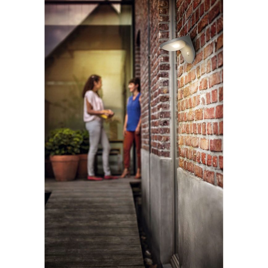 Philips 17808/87/16 - LED Solarna lampa sa senzorom za pokret i dan/noć MYGARDEN DUSK 1xLED/1W/3,7V 2200 mAh IP44