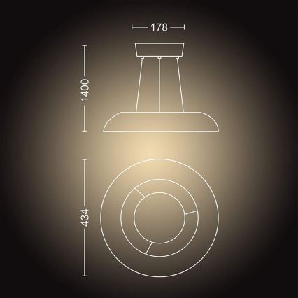 Philips - LED prigušiva luster na sajli Hue AMAZE LED/39W/230V + daljinski upravljač