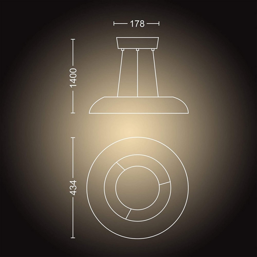Philips - LED prigušiva luster na sajli Hue AMAZE LED/39W/230V + daljinski upravljač