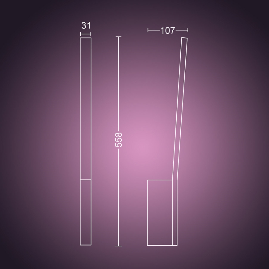 Philips - LED RGBW prigušiva zidna lampa Hue LIANE White And Color Ambiance 1xLED/12W/230V