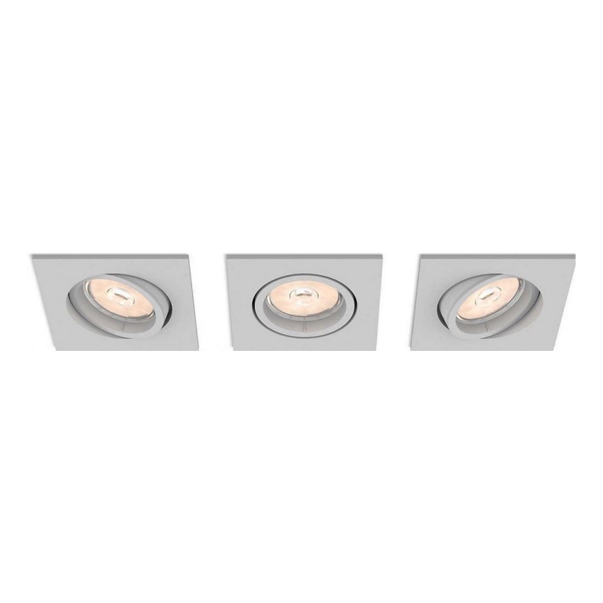 Philips 50193/87/PN - Komplet 3x ugradnih plafonskih svetiljki ENNEPER 1xGU10/5,5W/230V