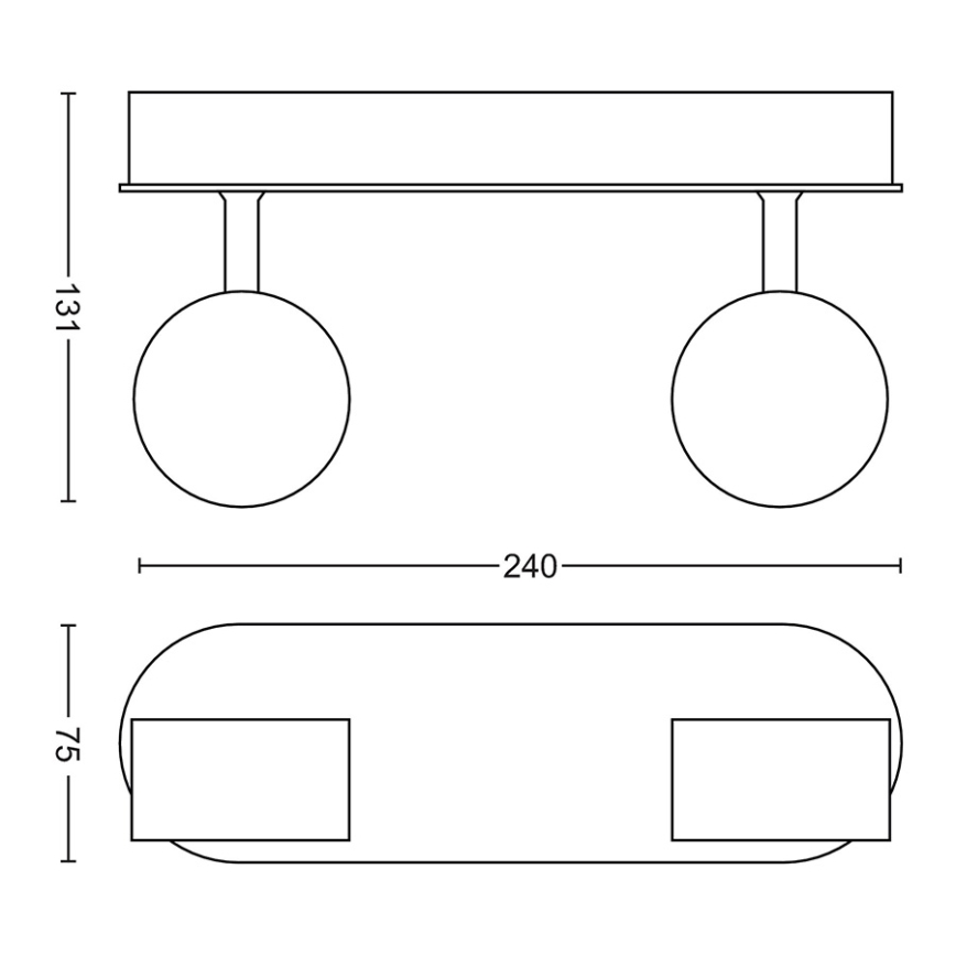 Philips - LED ugradni spot (prigušiva) 2xLED/4,5W/230V