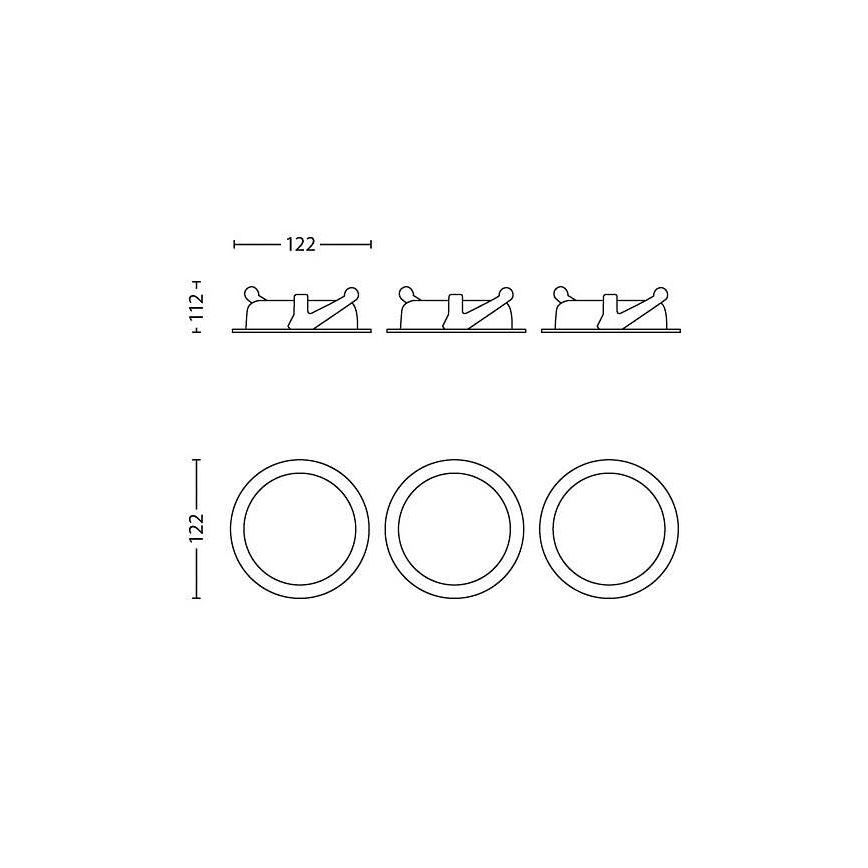 Philips - Komplet 3x prigušiva ugradna LED svetiljka LED/4,5W/230V