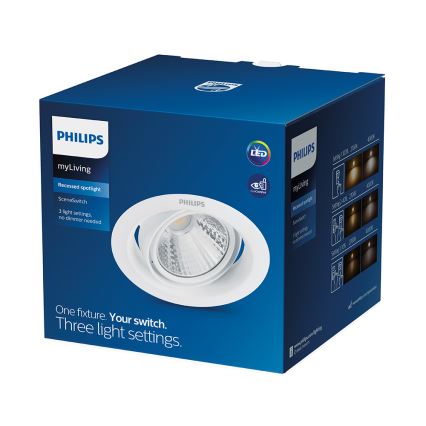 Philips - prigušiva ugradna LED plafonska svetiljka SCENE SWITCH 1xLED/7W/230V 4000K