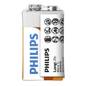Philips 6F22L1F/10 - cink-hloridna baterija 6F22 LONGLIFE 9 V 150 mAh