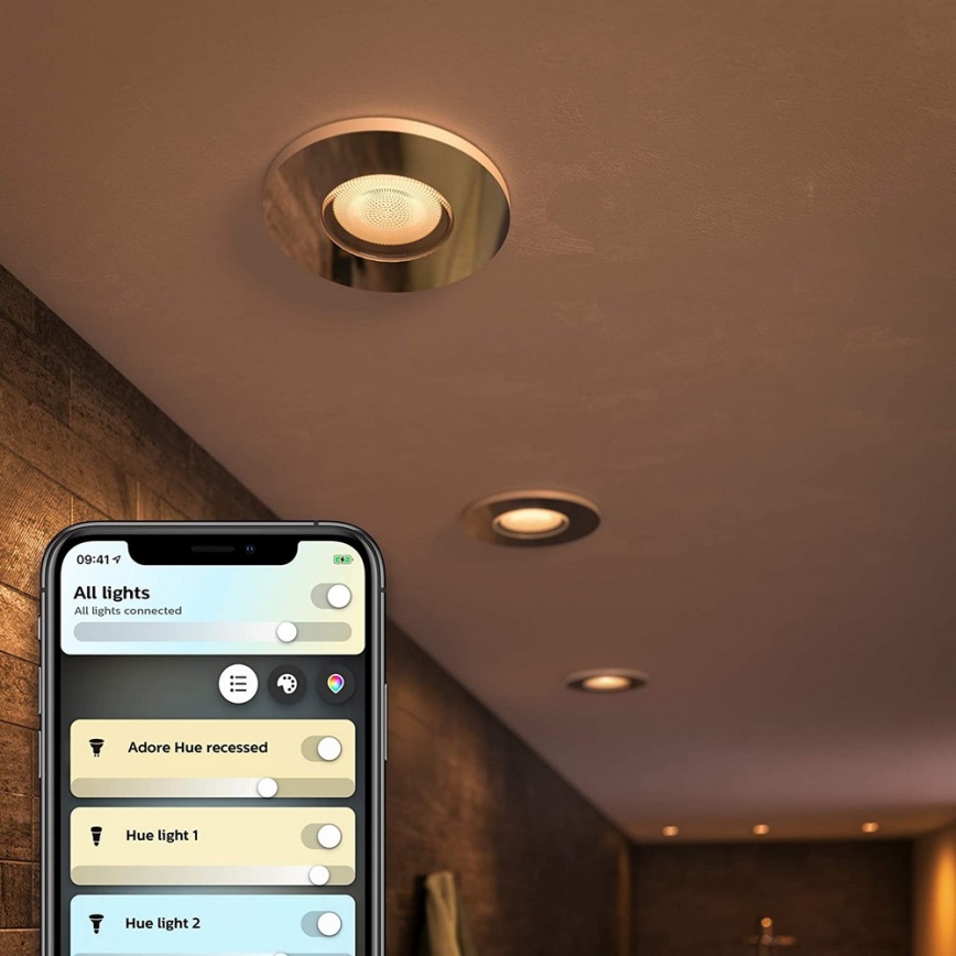 Philips - KOMPLET 3x LED prigušiva kupatilsko svetlo Hue ADORE 1xGU10/5W/230V IP44 + daljinski upravljač