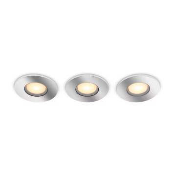 Philips - Komplet 3x LED prigušiva kupatilsko ugradno svetlo Hue ADORE BATHROOM 1xGU10/4,2W/230V 2200-6500K IP44