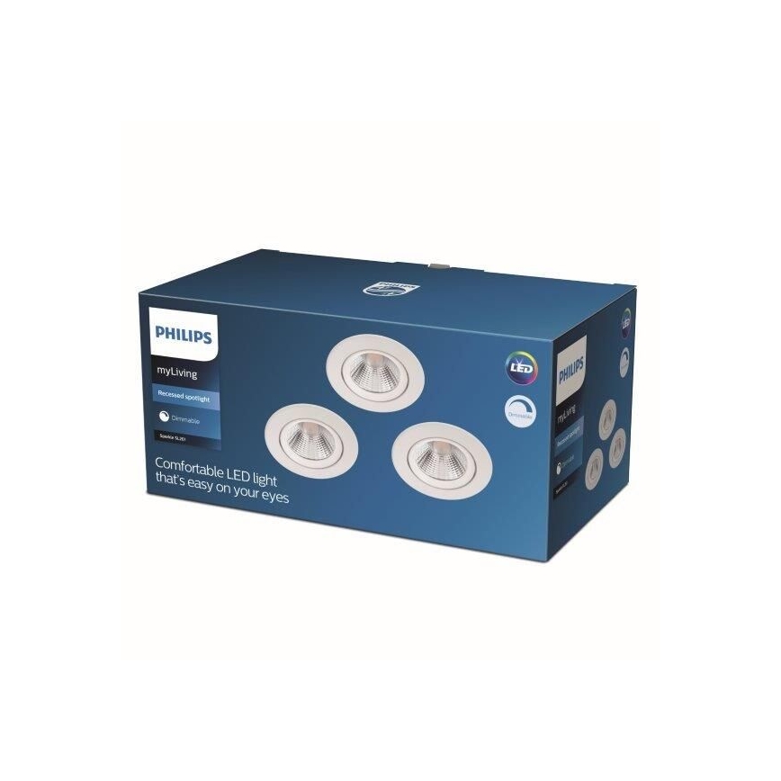 Philips - KOMPLET 3x prigušiva ugradna LED svetiljka LED/5,5W/230V 2700K