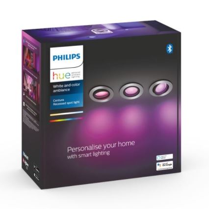Philips - Komplet 3x LED RGB prigušiva ugradna svetla Hue CENTURA 1xGU10/5,7W/230V 2000-6500K