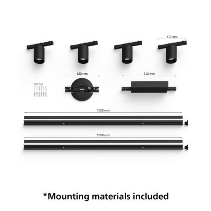 Philips - SET od 4 RGB LED prigušiva spot svetla za šinski sistem Hue PERIFO LED/20,8W/230V 2000-6500K
