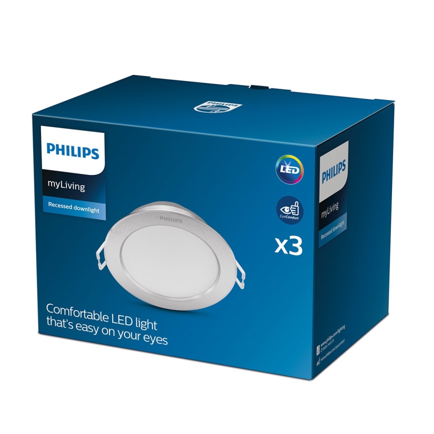 Philips - SET od 3 LED ugradne svetiljke LED/3,5W/230V 2700K