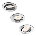 Philips - KOMPLET od 3 ugradnih svetiljki 1xGU10/5,5W/230V sjajni hrom