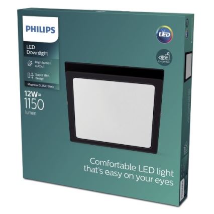 Philips - LED plafonsko svetlo LED/12W/230V 2700K crno