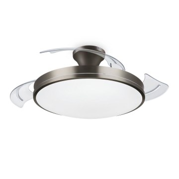 Philips-LED Plafonsko svetlo sa ventilatorom BLISS LED/35W/230V 5500/4000/2700K nikl + daljinski upravljač