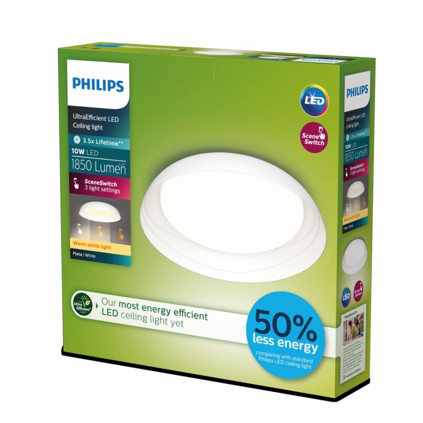 Philips - LED Prigušiva plafonjera FLETA SCENE SWITCH LED/10W/230V 2700K bela