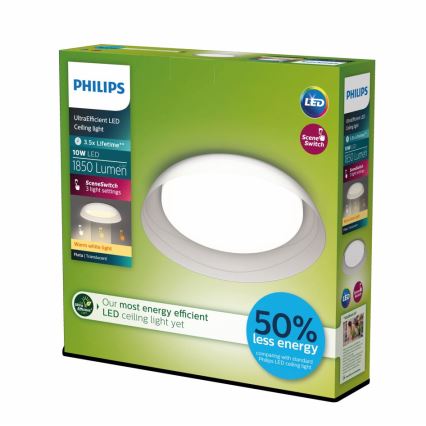 Philips - LED Prigušiva plafonjera FLETA SCENE SWITCH LED/10W/230V 2700K prozirna