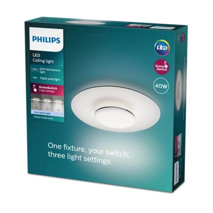 Philips- LED prigušiva plafonska lampa SCENE SWITCH LED/40W/230V 4000K crna