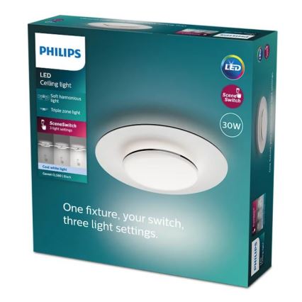 Philips- LED prigušiva plafonska svetiljka SCENE SWITCH LED/30W/230V 4000K crna