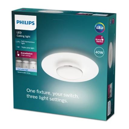 Philips- LED prigušiva plafonska lampa SCENE SWITCH LED/40W/230V 4000K srebrna