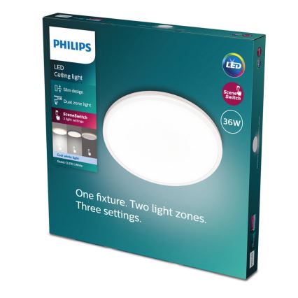 Philips - LED prigušiva plafonska svetiljka SCENE SWITCH LED/36W/230V Ø 50 cm 4000K bela