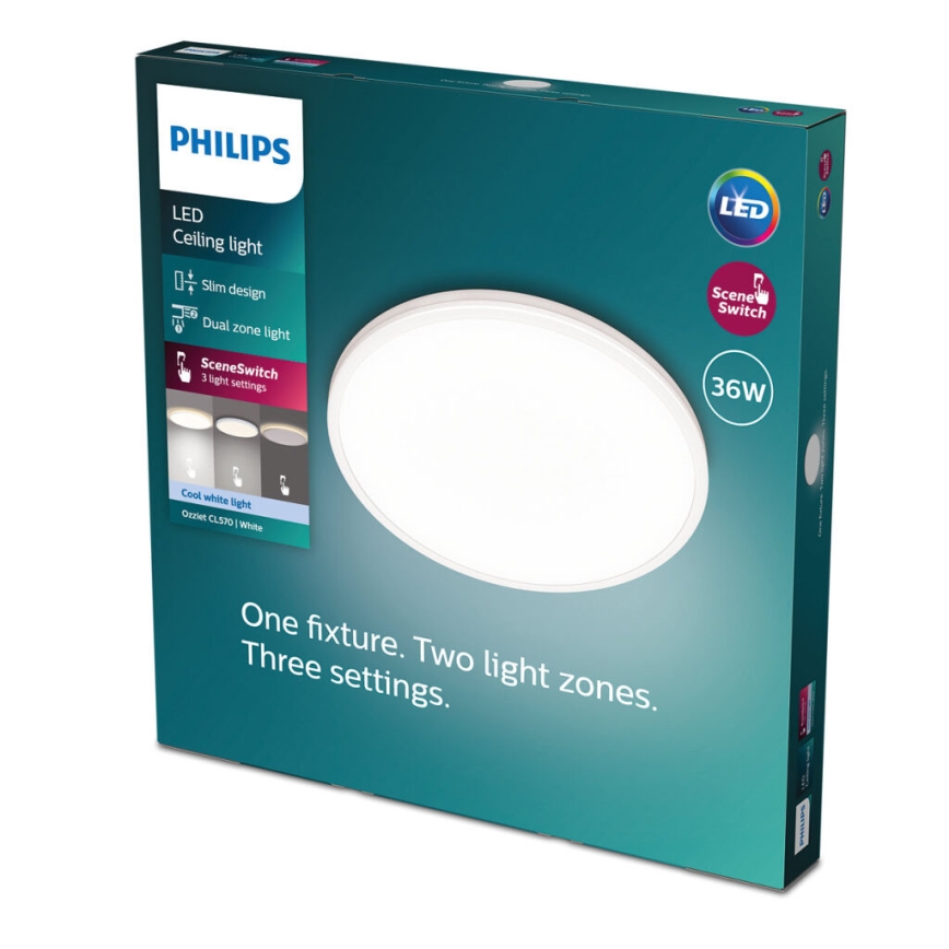 Philips - LED prigušiva plafonska svetiljka SCENE SWITCH LED/36W/230V Ø 50 cm 4000K bela