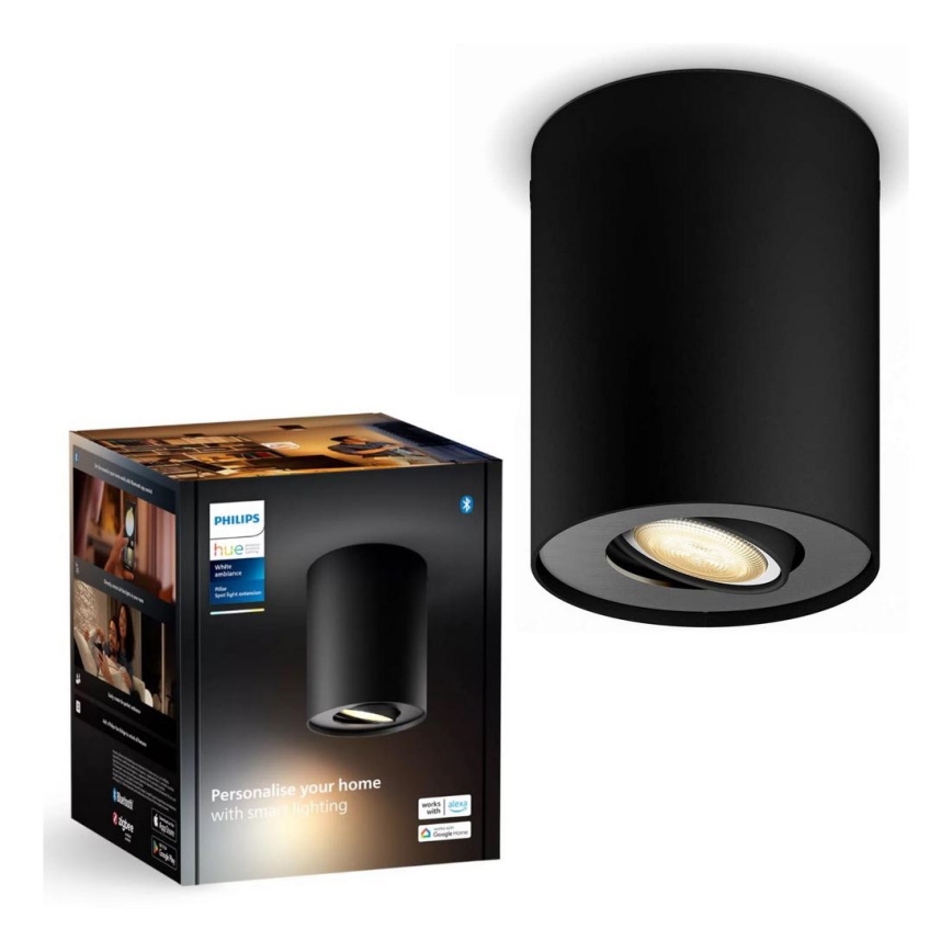 Philips - LED Prigušiva reflektorska lampa Hue PILLAR 1xGU10/4,2W/230V 2200-6500K crno