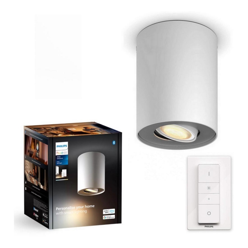 Philips - LED Prigušiva reflektorska lampa Hue PILLAR 1xGU10/4,2W/230V 2200-6500K + Daljinski upravljač bela