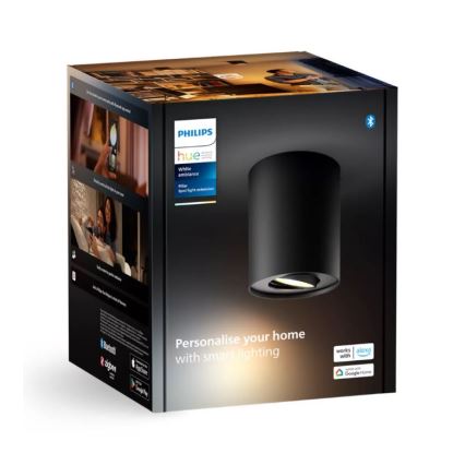 Philips - LED Prigušiva reflektorska lampa Hue PILLAR 1xGU10/4,2W/230V 2200-6500K crno