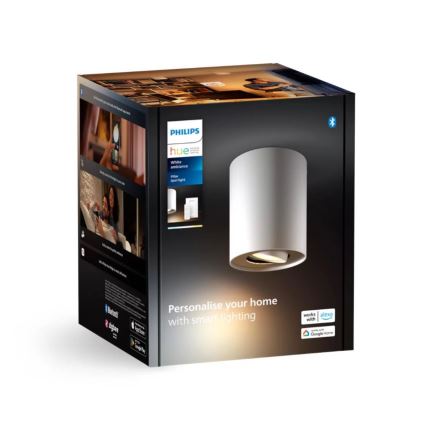 Philips - LED Prigušiva reflektorska lampa Hue PILLAR 1xGU10/4,2W/230V 2200-6500K + Daljinski upravljač bela