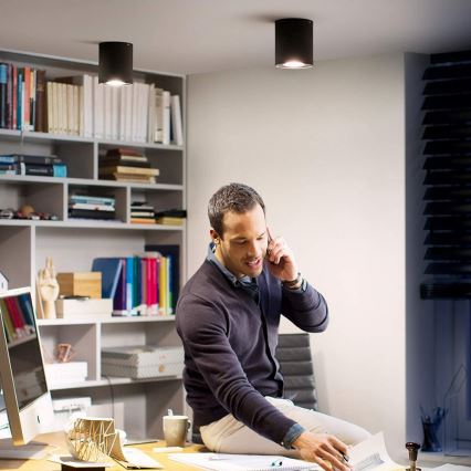 Philips - LED Prigušiva reflektorska lampa Hue PILLAR 1xGU10/4,2W/230V 2200-6500K + Daljinski upravljač crno