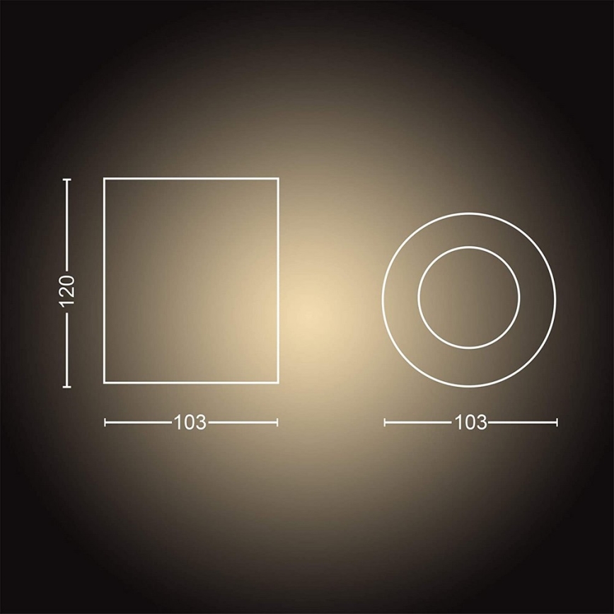 Philips - LED Prigušiva reflektorska lampa Hue PILLAR 1xGU10/4,2W/230V 2200-6500K + Daljinski upravljač crno