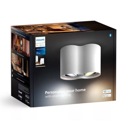 Philips - LED Prigušiva reflektorska lampa Hue PILLAR 2xGU10/4,2W/230V 2200-6500K + Daljinski upravljač bela