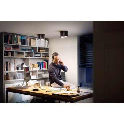 Philips - LED Prigušiva reflektorska lampa Hue PILLAR 2xGU10/4,2W/230V 2200-6500K + Daljinski upravljač crno