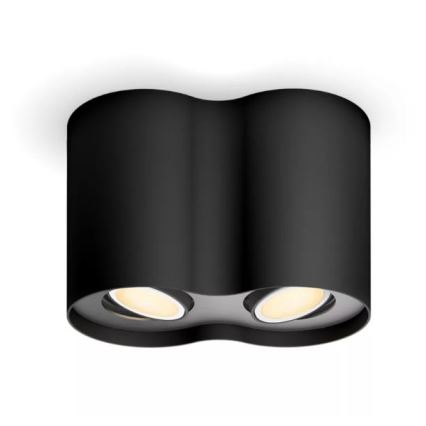 Philips - LED Prigušiva reflektorska lampa Hue PILLAR 2xGU10/4,2W/230V 2200-6500K + Daljinski upravljač crno