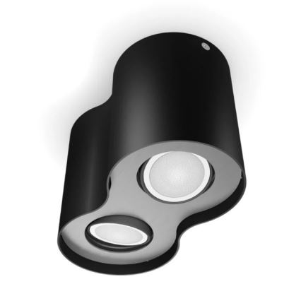 Philips - LED Prigušiva reflektorska lampa Hue PILLAR 2xGU10/4,2W/230V 2200-6500K + Daljinski upravljač crno
