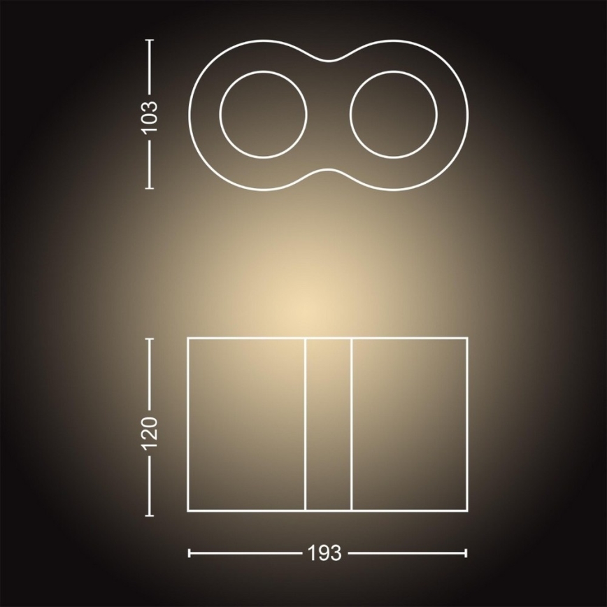 Philips - LED Prigušiva reflektorska lampa Hue PILLAR 2xGU10/4,2W/230V 2200-6500K + Daljinski upravljač crno