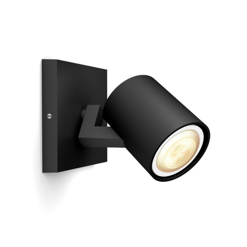 Philips - LED Prigušiva reflektorska lampa Hue RUNNER 1xGU10/4,2W/230V 2200-6500K + Daljinski upravljač crno